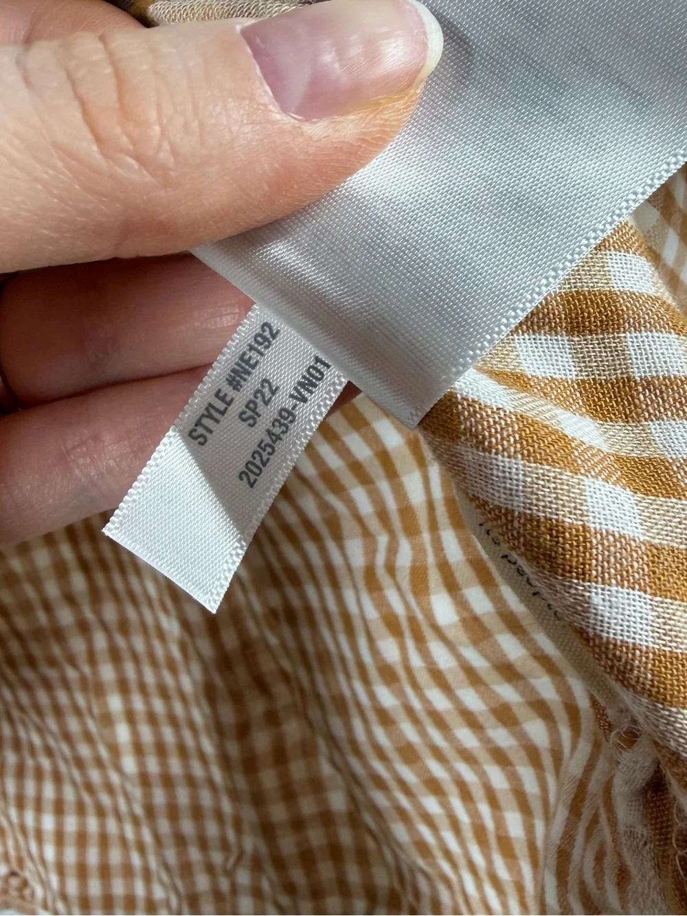 Madewell Brown White Plaid‎ Short Sleeve Popover Top